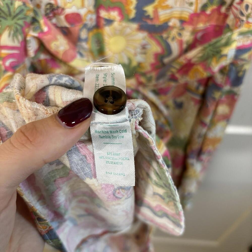 MARINE LAYER- CAMILLA ROMPER-Pastel Groovy Print-Hemp Blend Boho Fairy Sz  Med - Picture 6 of 7